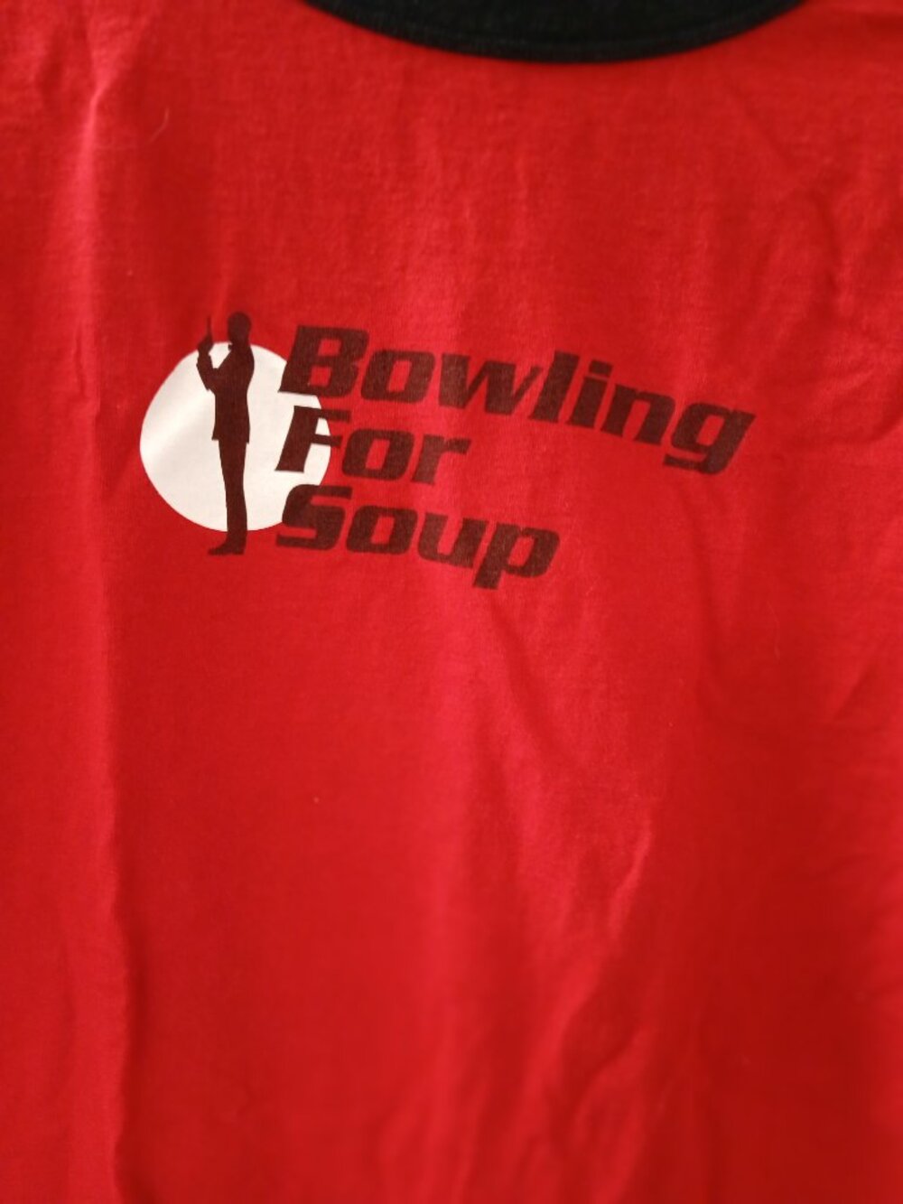 Women's Bowling for Soup Red Ringer Band Tee SZ  M GUC - Picture 2 of 7
